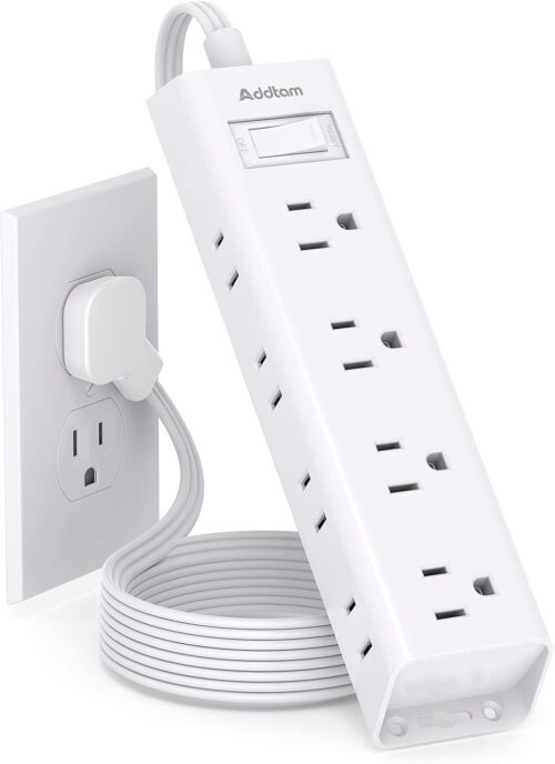 White Power Strip with Wall Plug