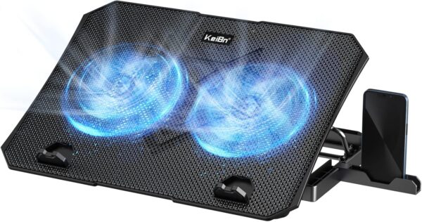 Dual Fan Laptop Cooling Stand with Phone Holder