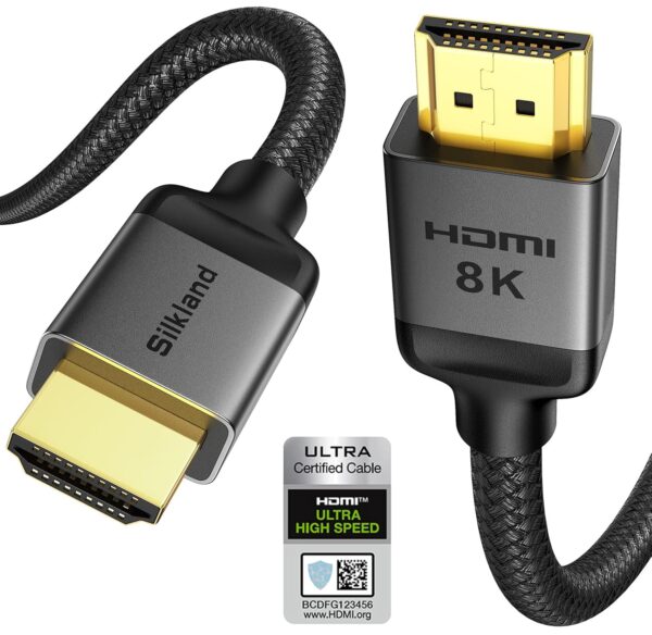 Silkland 8K HDMI 2.1 Ultra High Speed Cable, 48Gbps, 6.6ft