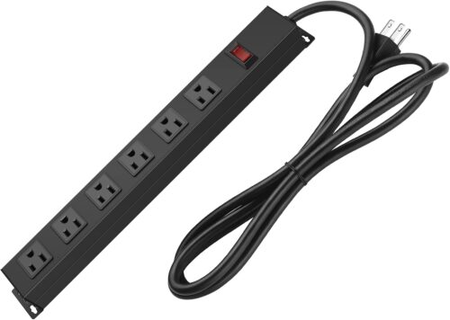 5 Black Heavy Duty Power Strip with Switch