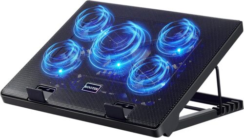 5 Five Fan Laptop Cooling Pad with Adjustable Stand